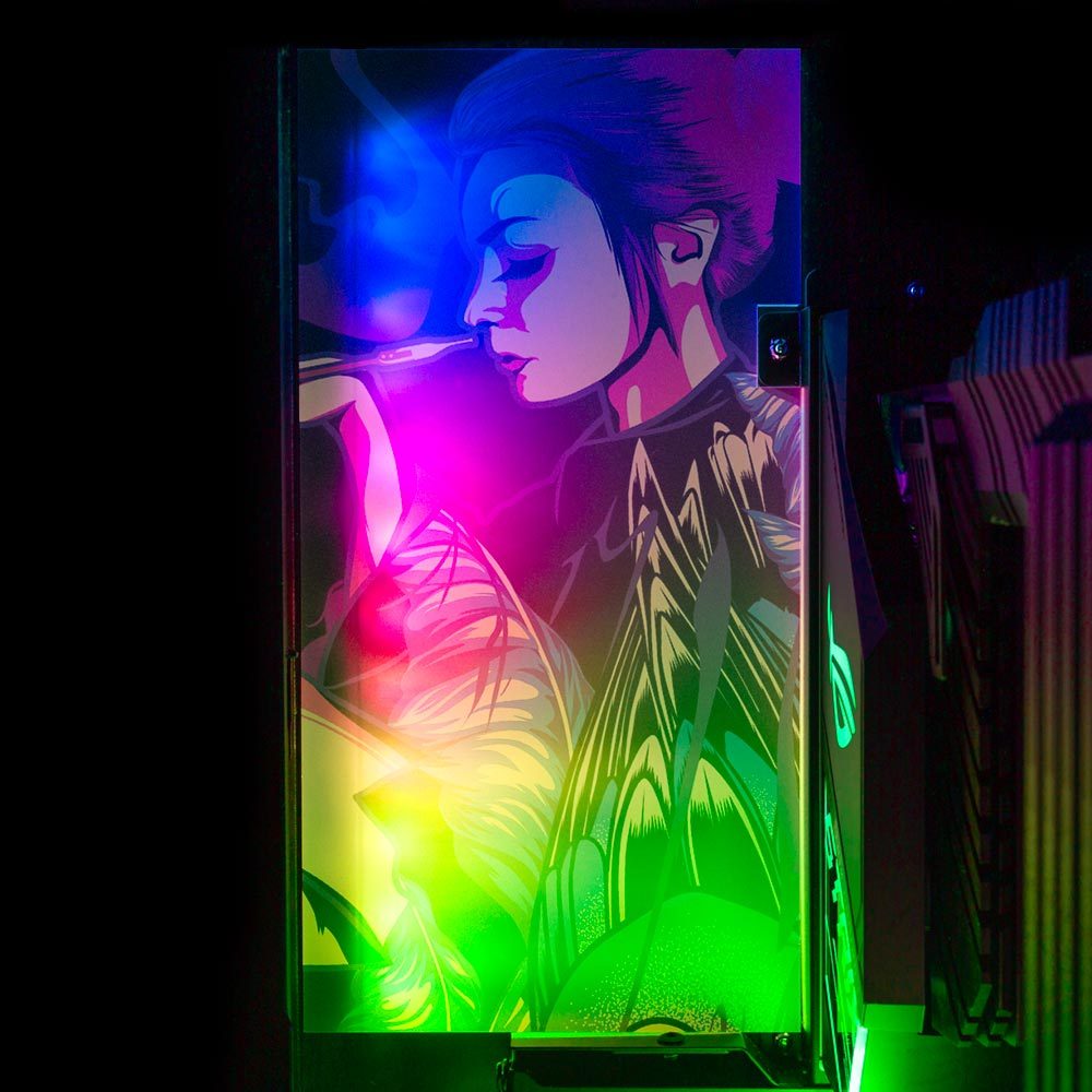 Focus Geisha Lian Li O11 and Dynamic and XL Rear Panel Plate Cover with ARGB LED Lighting - HeyMoonly - V1Tech