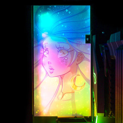 Galaxy Girl Lian Li O11 and Dynamic and XL Rear Panel Plate Cover with ARGB LED Lighting - Piumeli - V1Tech