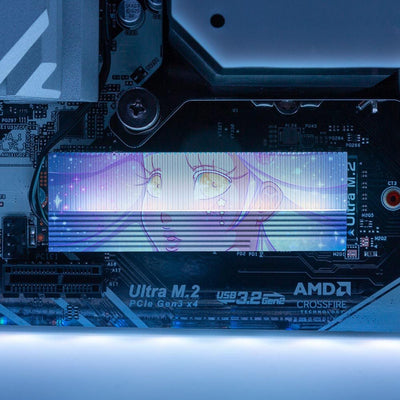 Galaxy Girl M.2 Heatsink Cover with ARGB Lighting