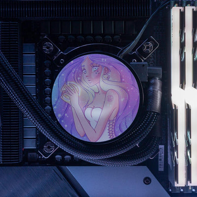 Galaxy Pastel Girl AIO Cover for CoolerMaster MasterLiquid ML120L RGB V2 and ML360P Silver Edition ARGB
