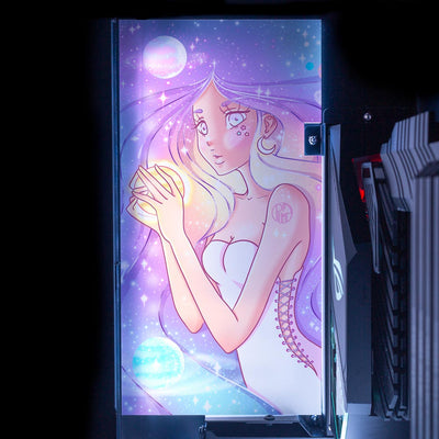Galaxy Pastel Girl Lian Li O11 and Dynamic and XL Rear Panel Plate Cover with ARGB LED Lighting