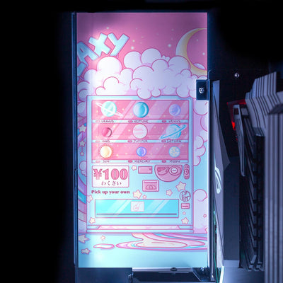 Galaxy Vending Machine Lian Li O11 and Dynamic and XL Rear Panel Plate Cover with ARGB LED Lighting