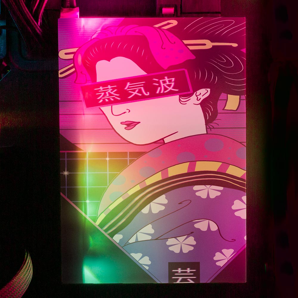 Geisha Wave RGB HDD Cover Vertical - Vincent Trinidad Art - V1Tech