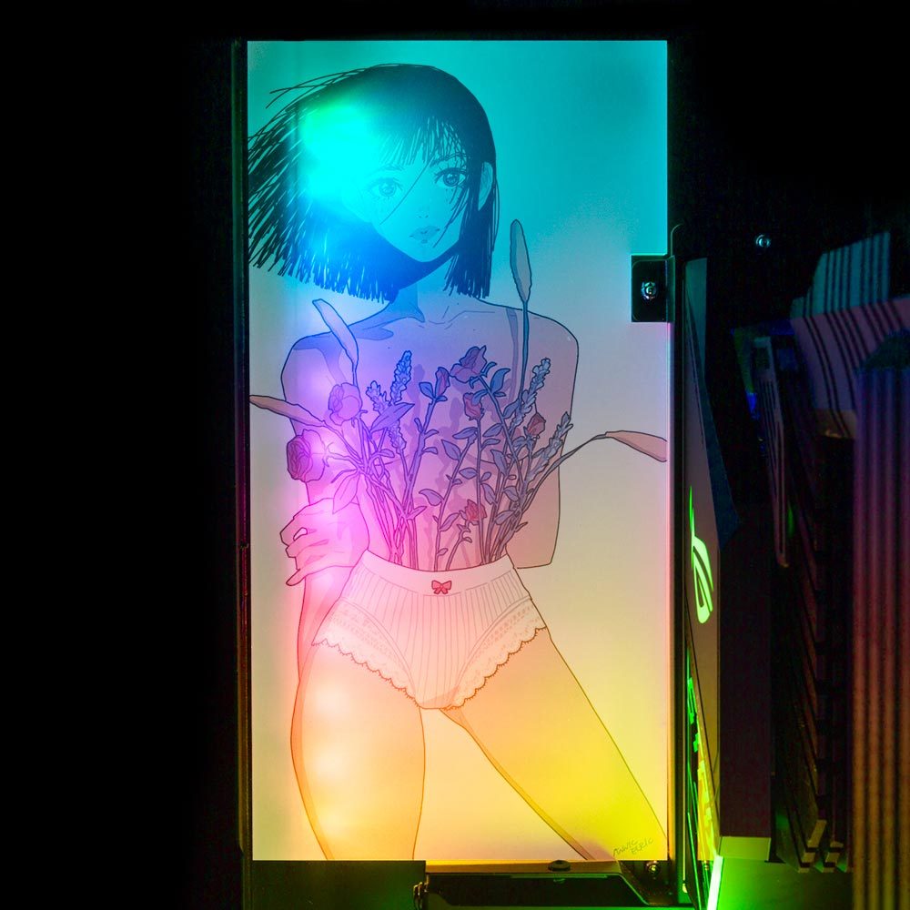 Grow Flowers Not Feelings Lian Li O11 and Dynamic and XL Rear Panel Plate Cover with ARGB LED Lighting - Annicelric - V1Tech