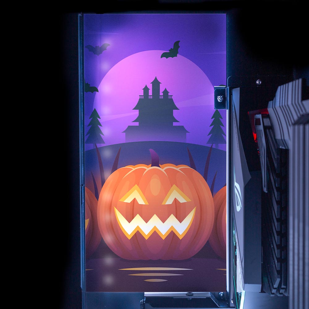Happy Pumpkin Lian Li O11 and Dynamic and XL Rear Panel Plate Cover with ARGB LED Lighting - V1Tech