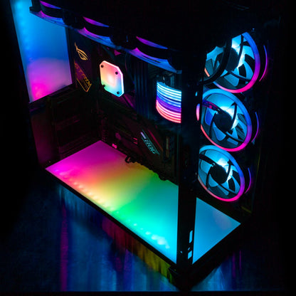 Hologram Lian Li O11 Dynamic and XL Bottom Panel Plate Cover with ARGB LED Lighting - Javilostcontrol - V1Tech