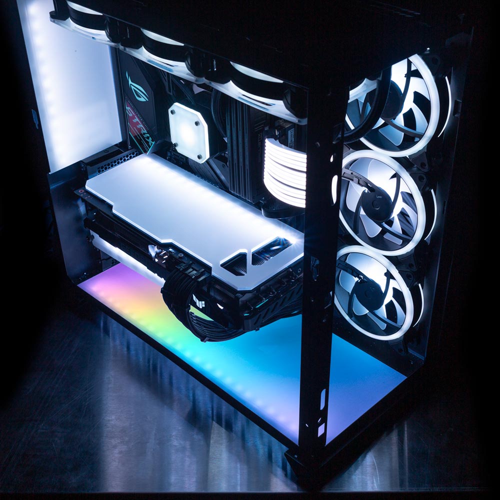 Hologram Lian Li O11 Dynamic and XL Bottom Panel Plate Cover with ARGB LED Lighting - Javilostcontrol - V1Tech