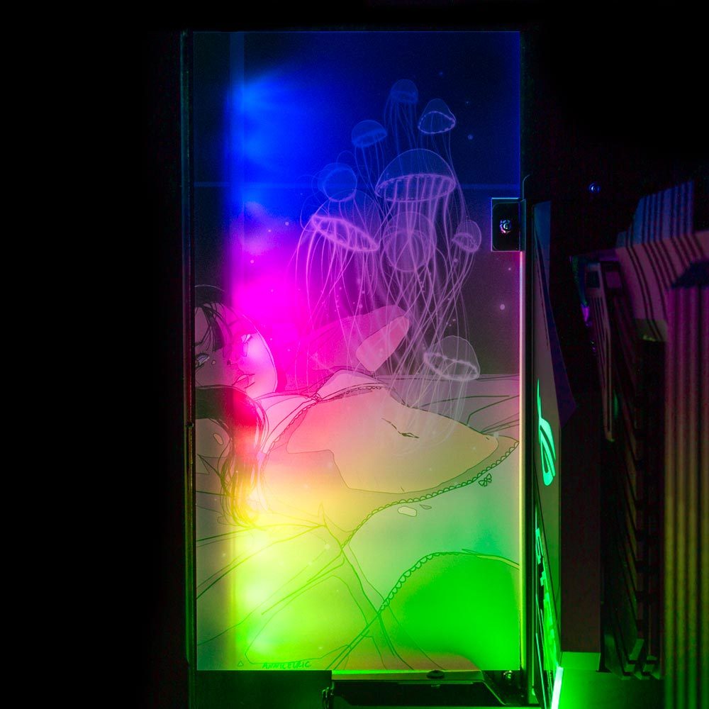 Jelly Insides Lian Li O11 and Dynamic and XL Rear Panel Plate Cover with ARGB LED Lighting - Annicelric - V1Tech