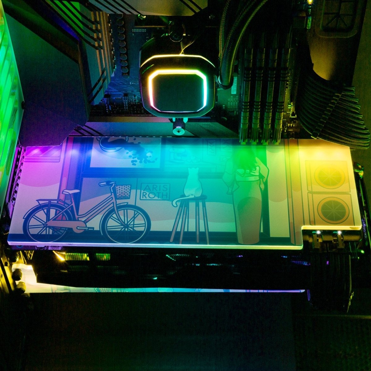 Late Night Cafe RGB GPU Backplate - Aris Roth - V1Tech