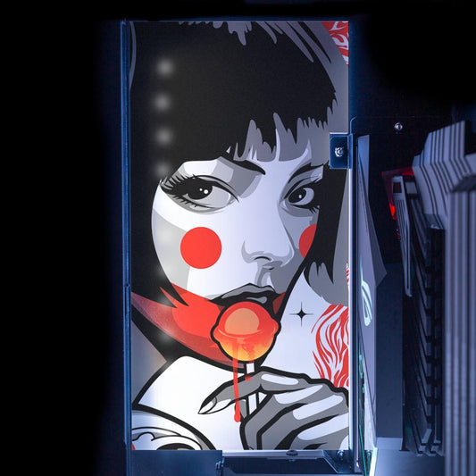 Lollipop Geisha Lian Li O11 and Dynamic and XL Rear Panel Plate Cover with ARGB LED Lighting - HeyMoonly - V1Tech
