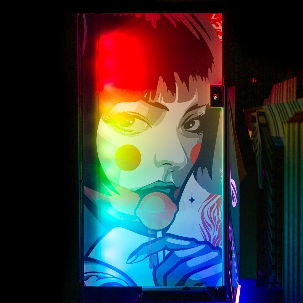 Lollipop Geisha Lian Li O11 and Dynamic and XL Rear Panel Plate Cover with ARGB LED Lighting - HeyMoonly - V1Tech