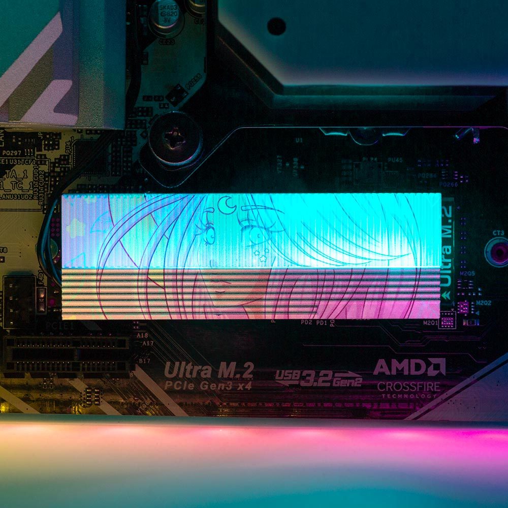 Looking At You M.2 Heatsink Cover with ARGB Lighting - Piumeli - V1Tech