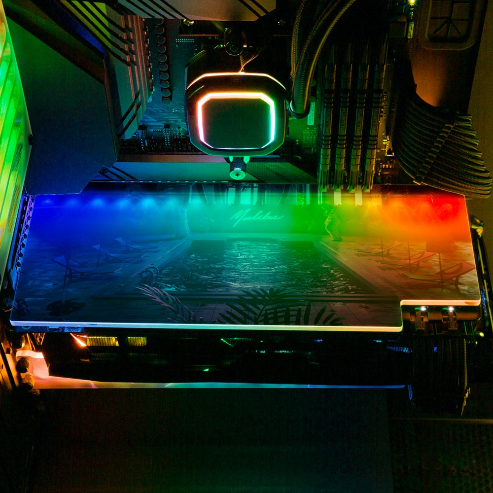 Malibu Swim RGB GPU Backplate - Skie Graphic Studio - V1Tech