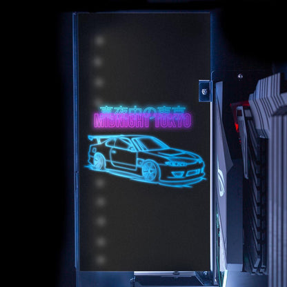 Midnight Tokyo S15 Lian Li O11 and Dynamic and XL Rear Panel Plate Cover with ARGB LED Lighting - In House - V1Tech