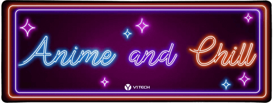 Neon Anime and Chill Large Mouse Pad - Donnie Art - V1Tech