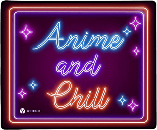 Neon Anime and Chill Medium Mouse Pad - Donnie Art - V1Tech