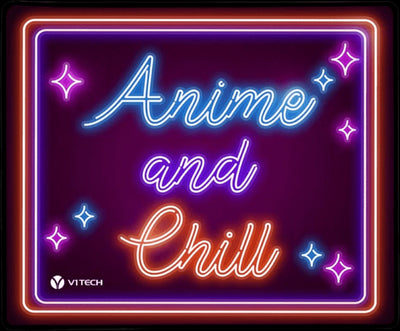 Neon Anime and Chill Medium Mouse Pad