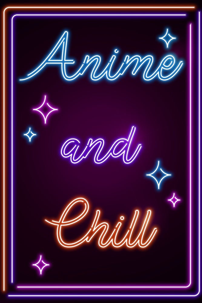 Neon Anime and Chill Plexi Glass Wall Art - Donnie Art - V1Tech