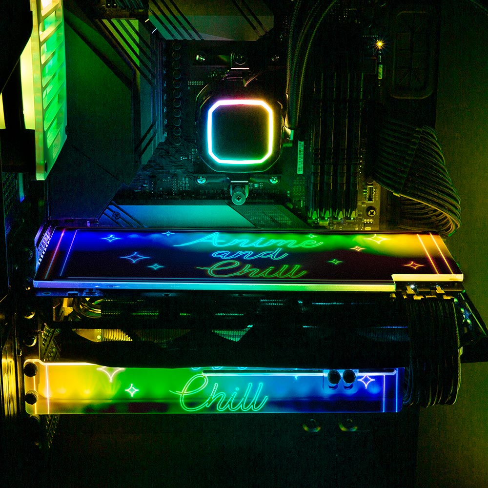 Neon Anime and Chill RGB GPU Backplate - Donnie Art - V1Tech