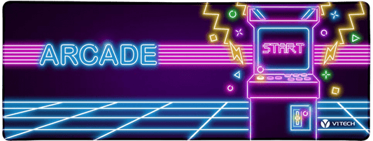Neon Arcade Large Mouse Pad - Donnie Art - V1Tech