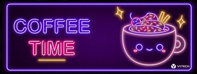 Neon Coffee Time Large Mouse Pad