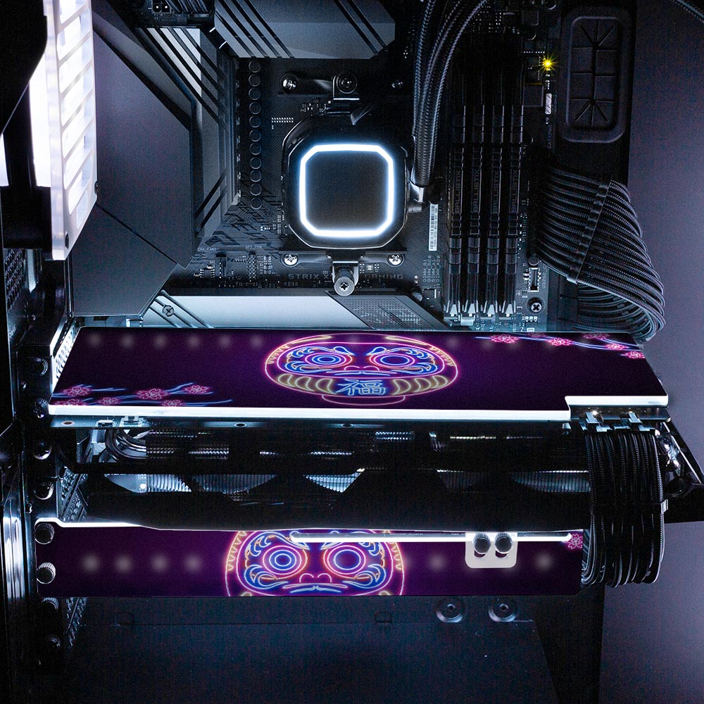 Neon Daruma RGB GPU Backplate - Donnie Art - V1Tech