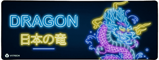 Neon Dragon Large Mouse Pad - Donnie Art - V1Tech