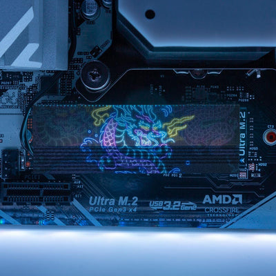 Neon Dragon M.2 Heatsink Cover with ARGB Lighting