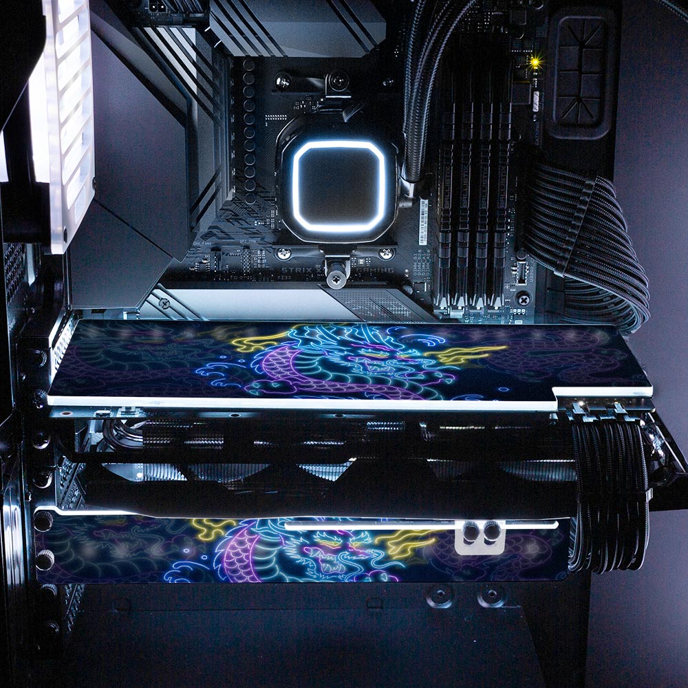 Neon Dragon RGB GPU Backplate - Donnie Art - V1Tech