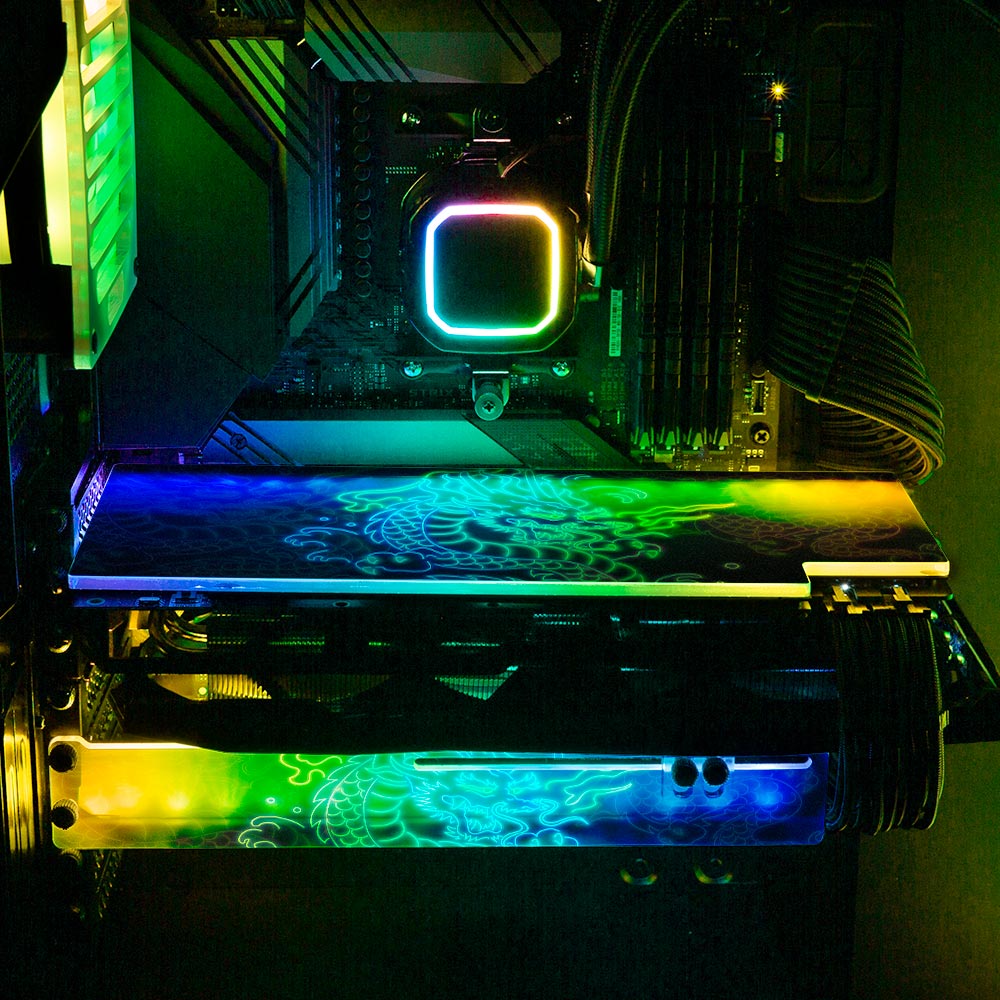 Neon Dragon RGB GPU Backplate - Donnie Art - V1Tech