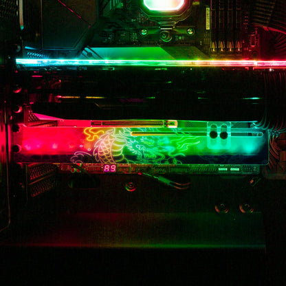 Neon Dragon RGB GPU Support Bracket - Donnie Art - V1Tech