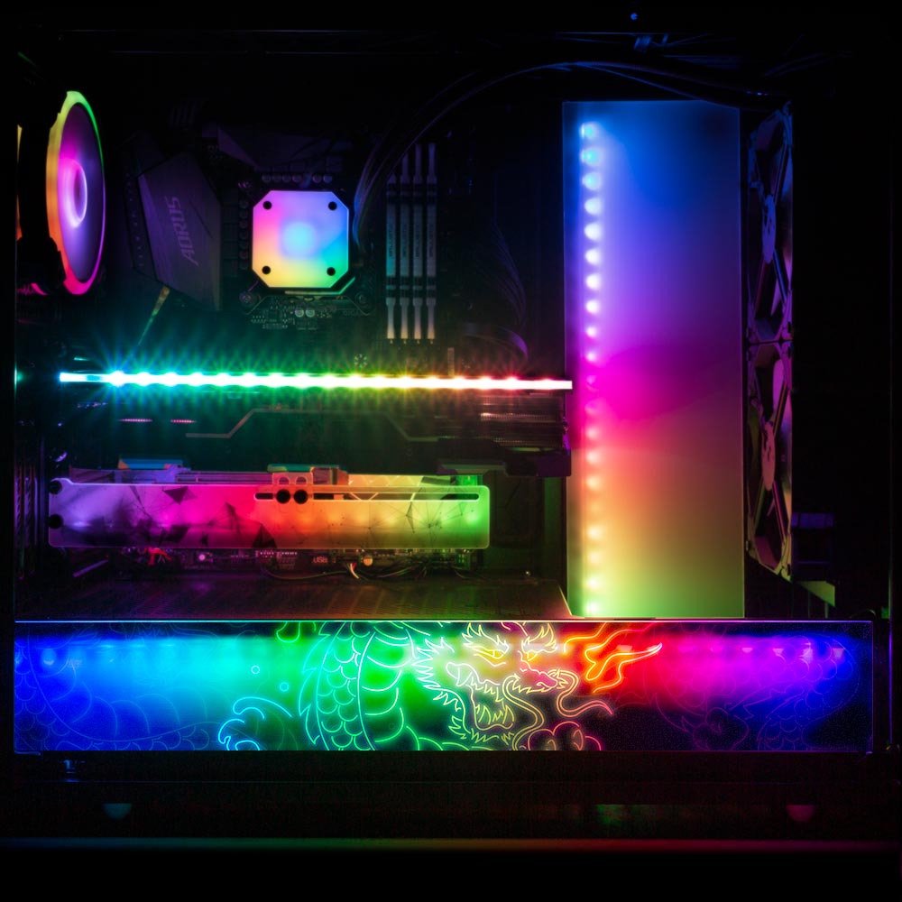 Neon Dragon RGB PSU Shroud Cover - Donnie Art - V1Tech