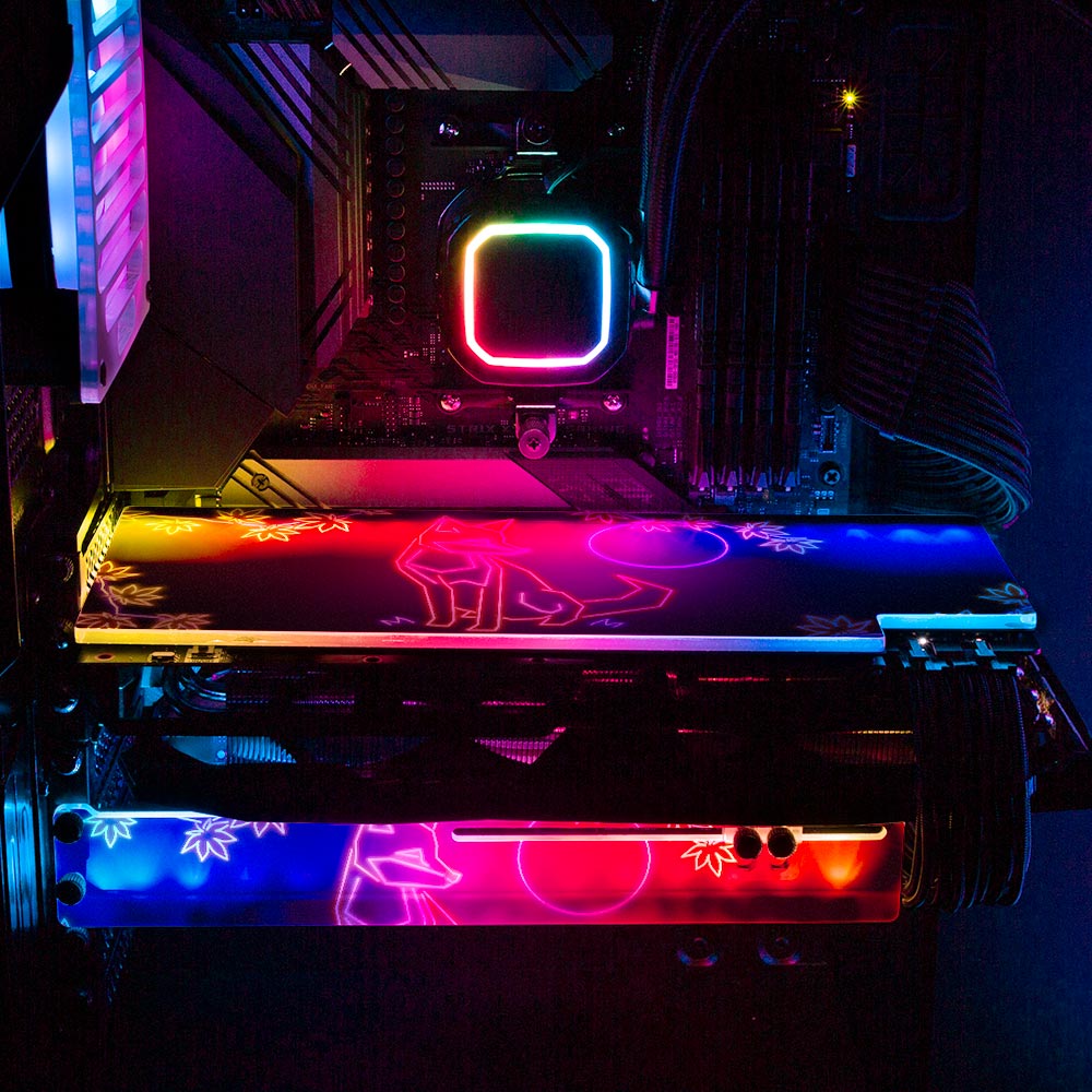 Neon Fox RGB GPU Backplate - Donnie Art - V1Tech