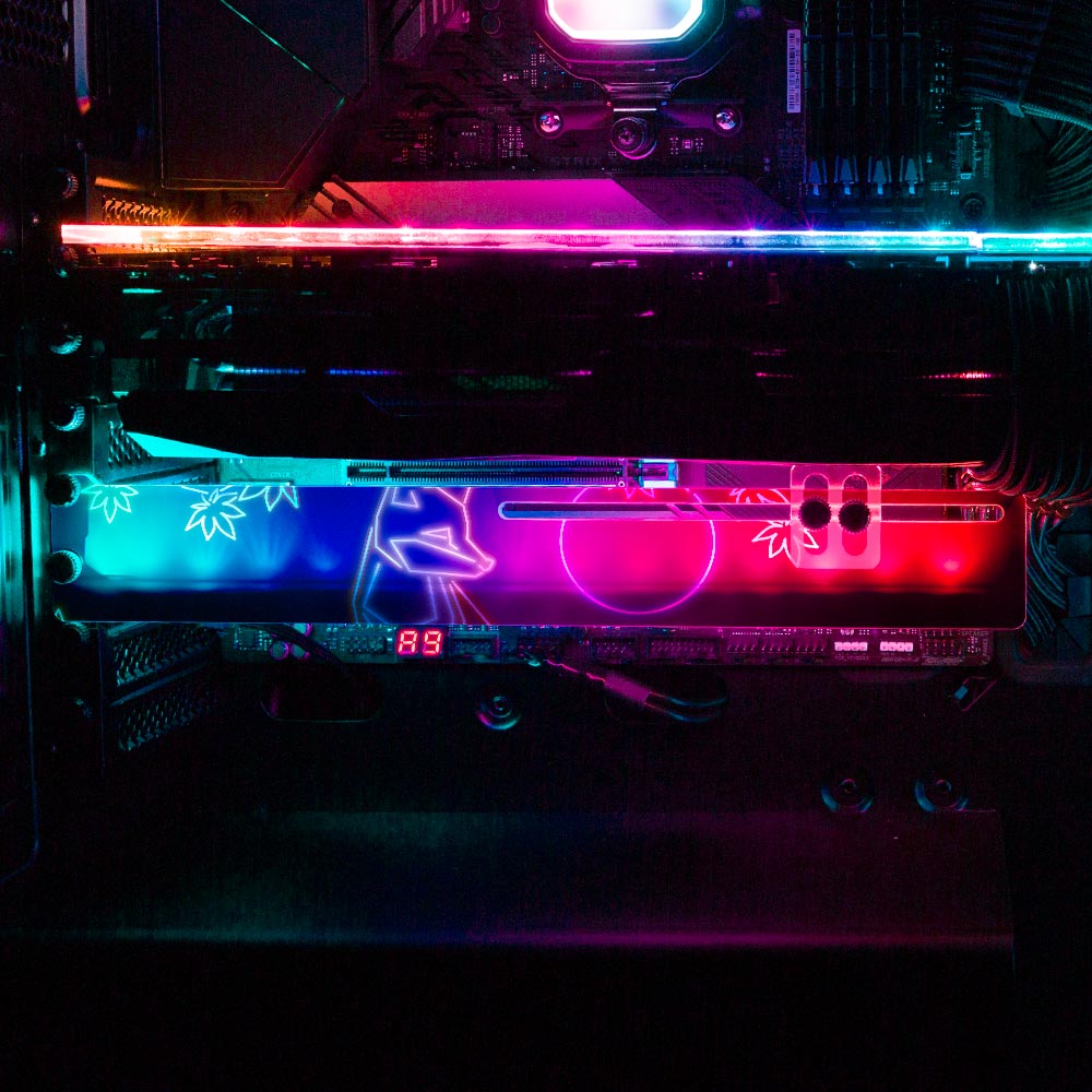Neon Fox RGB GPU Support Bracket - Donnie Art - V1Tech