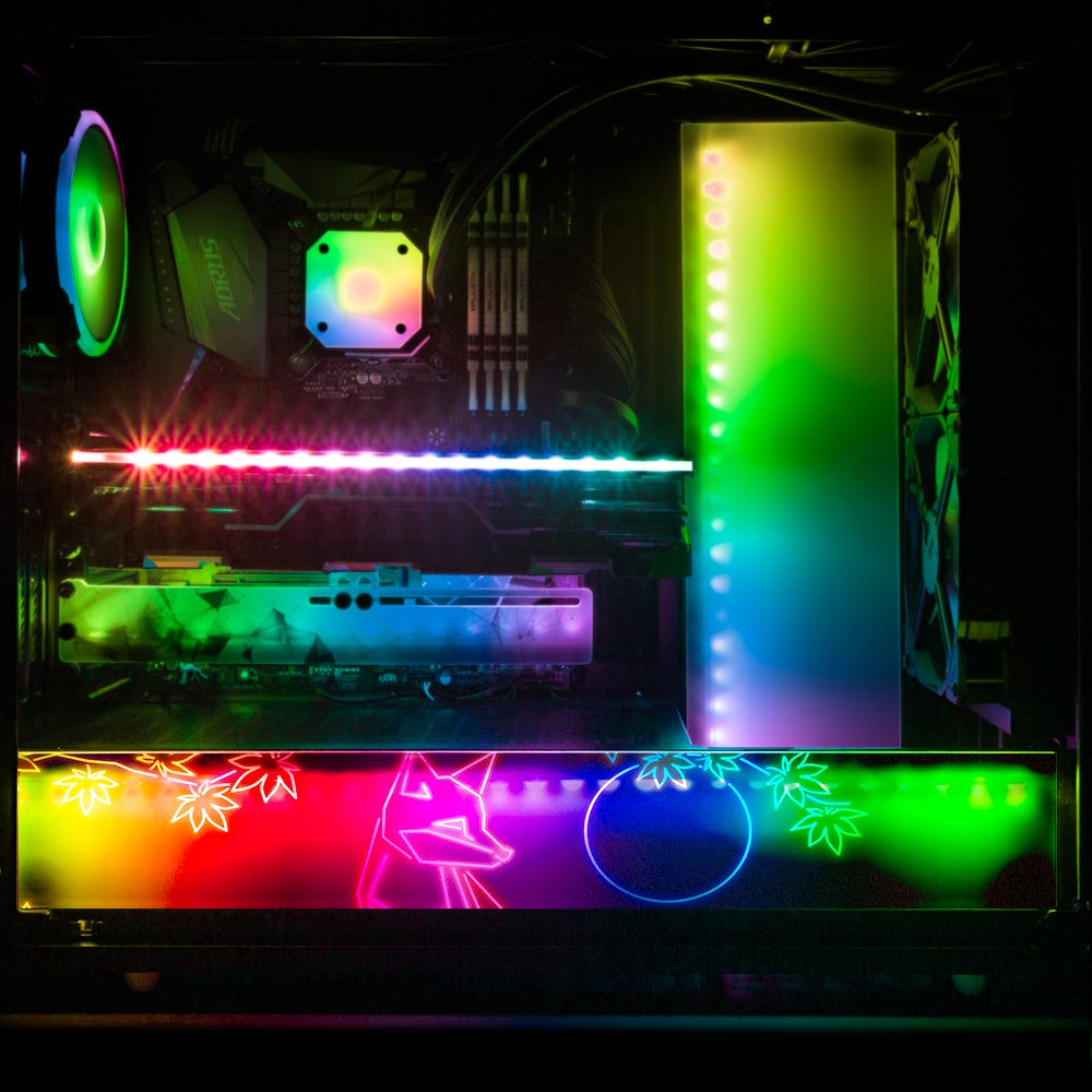 Neon Fox RGB PSU Shroud Cover - Donnie Art - V1Tech