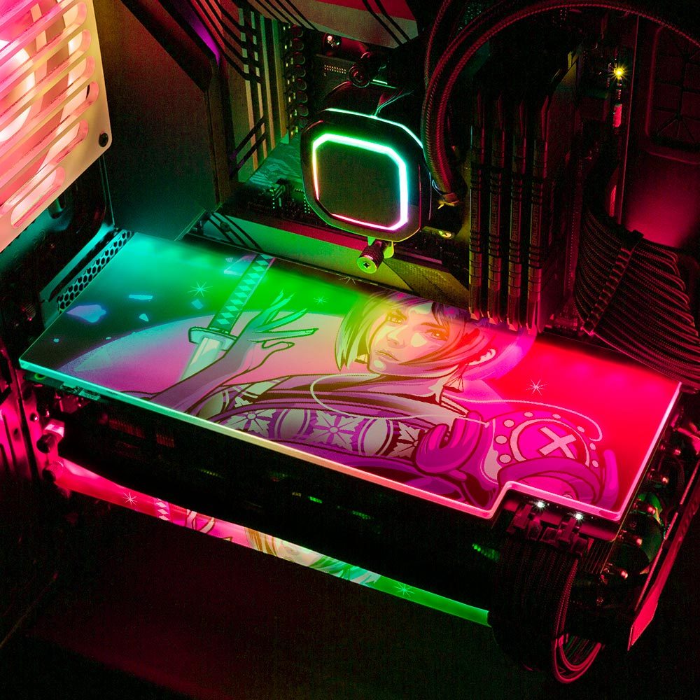 Neon Geisha RGB GPU Backplate - HeyMoonly - V1Tech
