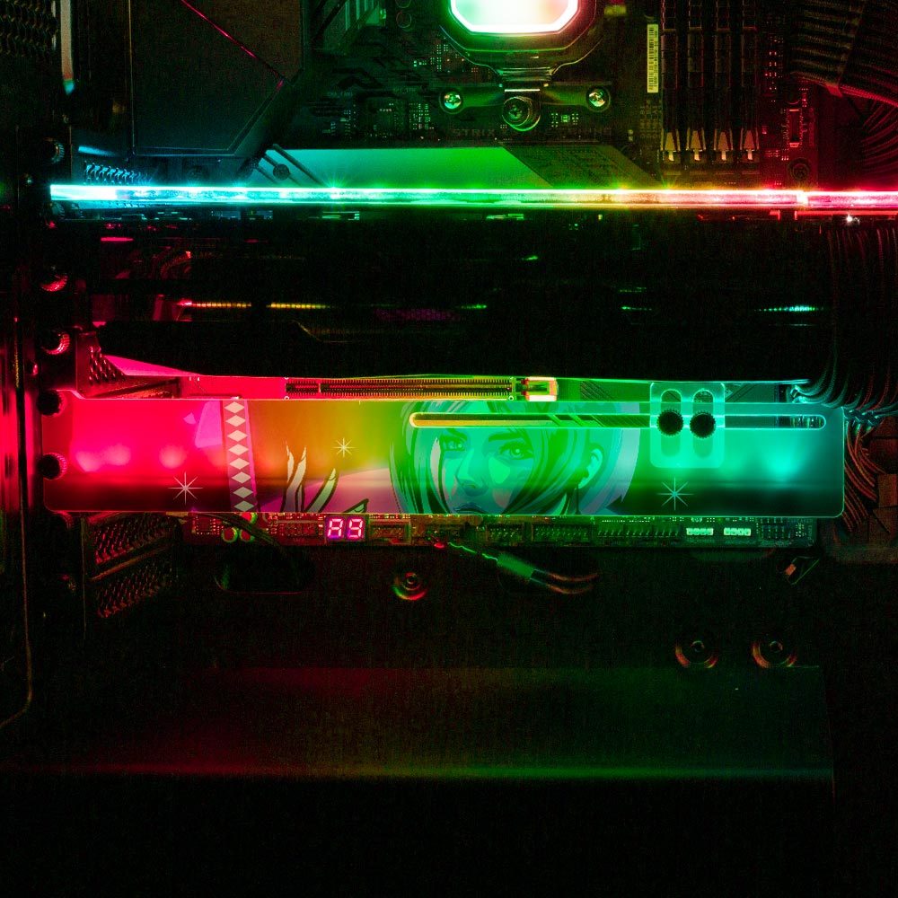 Neon Geisha RGB GPU Support Bracket - HeyMoonly - V1Tech