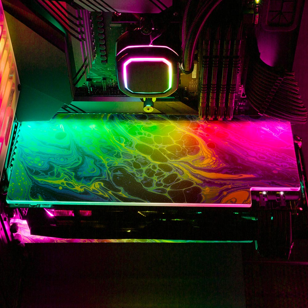 Neon Green RGB GPU Backplate - Geoglyser - V1Tech