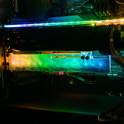 Neon Green RGB GPU Support Bracket - Geoglyser - V1Tech