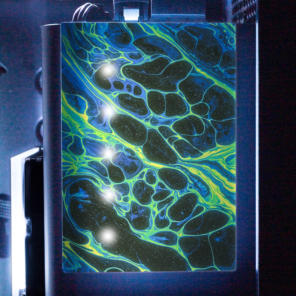 Neon Green RGB SSD Cover Vertical - Geoglyser - V1Tech