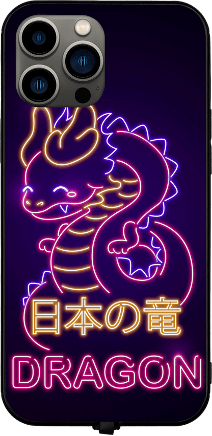Neon Kawaii Dragon RGB LED Protective Phone Case for iPhone and Samsung Models - Donnie Art - V1 Tech