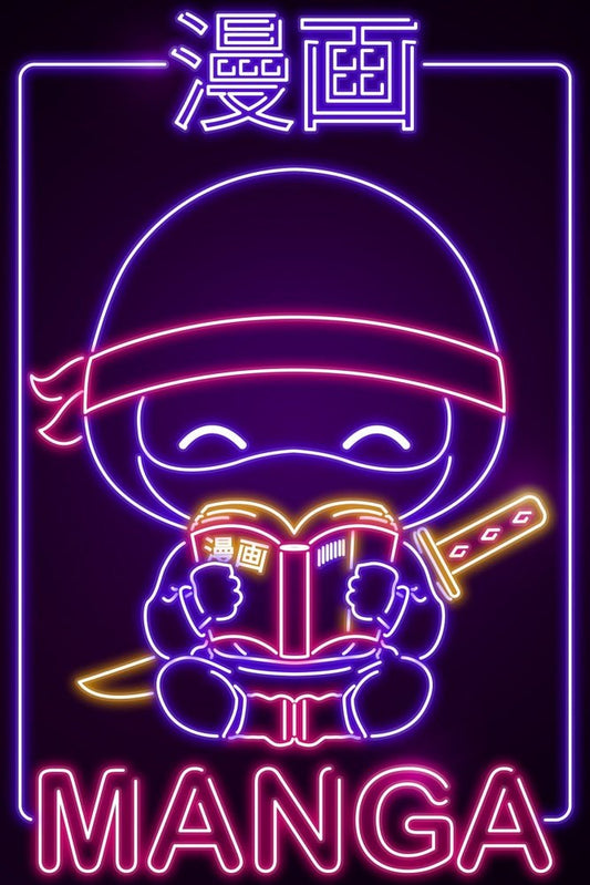 Neon Manga Ninja Plexi Glass Wall Art - Donnie Art - V1Tech