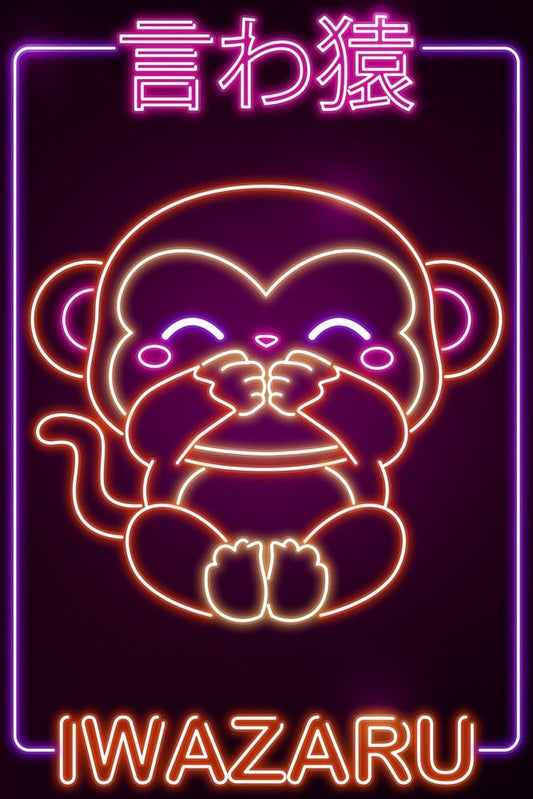 Neon Monkey Iwazaru Plexi Glass Wall Art - Donnie Art - V1Tech