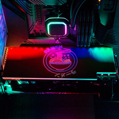 Neon Ramen Circle RGB GPU Backplate - Donnie Art - V1Tech
