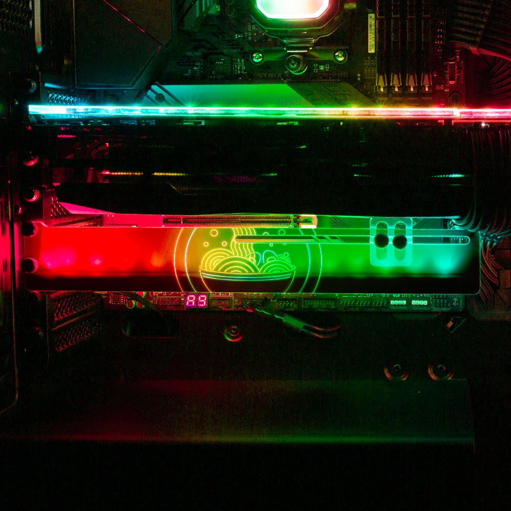 Neon Ramen Circle RGB GPU Support Bracket - Donnie Art - V1Tech