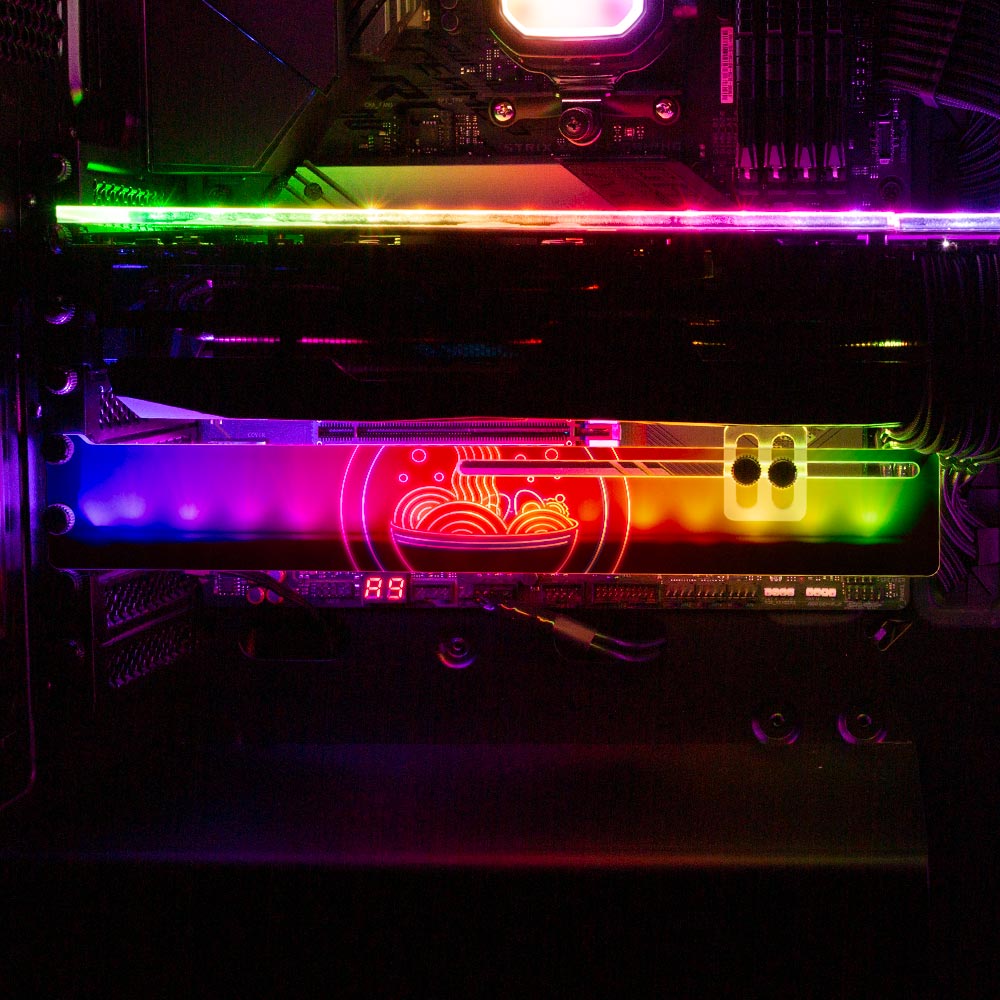 Neon Ramen Circle RGB GPU Support Bracket - Donnie Art - V1Tech