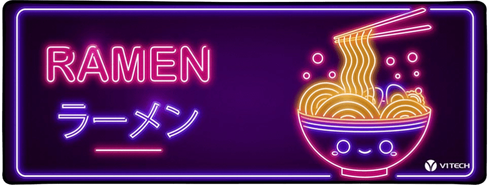Neon Ramen Large Mouse Pad - Donnie Art - V1Tech
