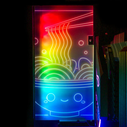 Neon Ramen Lian Li O11 and Dynamic and XL Rear Panel Plate Cover with ARGB LED Lighting - Donnie Art - V1Tech