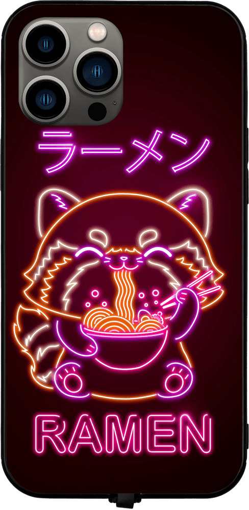 Neon Red Panda RGB LED Protective Phone Case for iPhone and Samsung Models - Donnie Art - V1 Tech