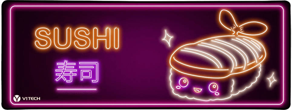 Neon Sushi Large Mouse Pad - Donnie Art - V1Tech
